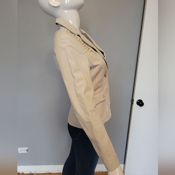 Vintage Free People Leather Embellished Jacket, GUC, Size 6 - Picture 9 of 14